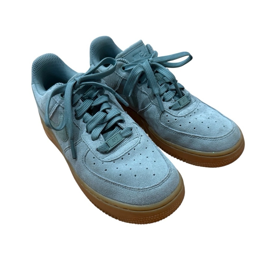 Nike Air Force 1 SE Womens Green Suede Gum Bottoms Shoes Size 7